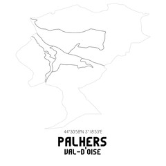 PALHERS Val-d'Oise. Minimalistic street map with black and white lines.