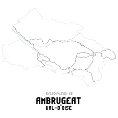 AMBRUGEAT Val-d'Oise. Minimalistic street map with black and white lines.