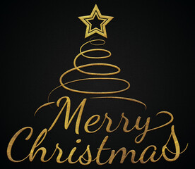 Merry Christmas golden calligraphy design banner 