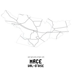 MACE Val-d'Oise. Minimalistic street map with black and white lines.