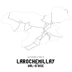 LAROCHEMILLAY Val-d'Oise. Minimalistic street map with black and white lines.
