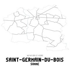 SAINT-GERMAIN-DU-BOIS Somme. Minimalistic street map with black and white lines.