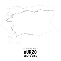 MURZO Val-d'Oise. Minimalistic street map with black and white lines.