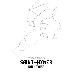SAINT-HYMER Val-d'Oise. Minimalistic street map with black and white lines.