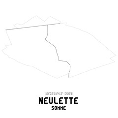 NEULETTE Somme. Minimalistic street map with black and white lines.