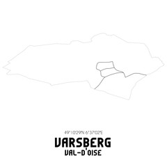 VARSBERG Val-d'Oise. Minimalistic street map with black and white lines.