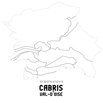 CABRIS Val-d'Oise. Minimalistic street map with black and white lines.