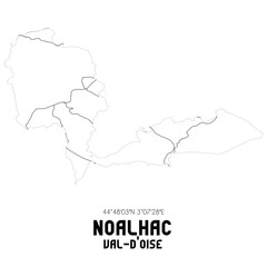 NOALHAC Val-d'Oise. Minimalistic street map with black and white lines.