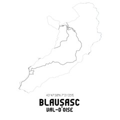 BLAUSASC Val-d'Oise. Minimalistic street map with black and white lines.