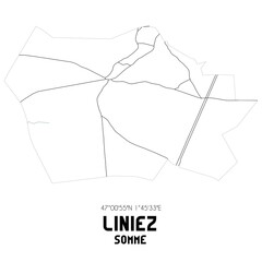 LINIEZ Somme. Minimalistic street map with black and white lines.