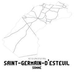 SAINT-GERMAIN-D'ESTEUIL Somme. Minimalistic street map with black and white lines.