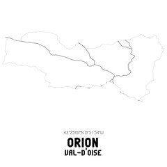 ORION Val-d'Oise. Minimalistic street map with black and white lines.