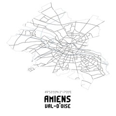 AMIENS Val-d'Oise. Minimalistic street map with black and white lines.