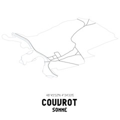 Fototapeta premium COUVROT Somme. Minimalistic street map with black and white lines.