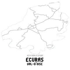 ECURAS Val-d'Oise. Minimalistic street map with black and white lines.
