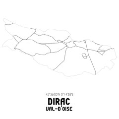DIRAC Val-d'Oise. Minimalistic street map with black and white lines.