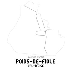POIDS-DE-FIOLE Val-d'Oise. Minimalistic street map with black and white lines.
