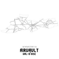Obraz premium AIRVAULT Val-d'Oise. Minimalistic street map with black and white lines.
