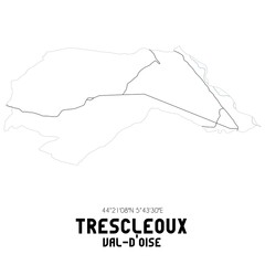 TRESCLEOUX Val-d'Oise. Minimalistic street map with black and white lines.