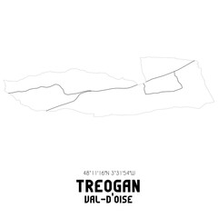 TREOGAN Val-d'Oise. Minimalistic street map with black and white lines.