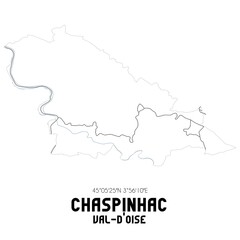 CHASPINHAC Val-d'Oise. Minimalistic street map with black and white lines.