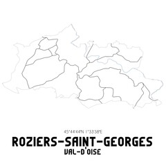ROZIERS-SAINT-GEORGES Val-d'Oise. Minimalistic street map with black and white lines.
