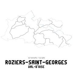 ROZIERS-SAINT-GEORGES Val-d'Oise. Minimalistic street map with black and white lines.