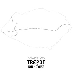 TREPOT Val-d'Oise. Minimalistic street map with black and white lines.