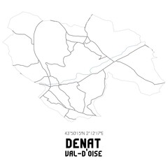 DENAT Val-d'Oise. Minimalistic street map with black and white lines.