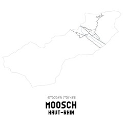 MOOSCH Haut-Rhin. Minimalistic street map with black and white lines.