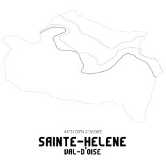SAINTE-HELENE Val-d'Oise. Minimalistic street map with black and white lines.
