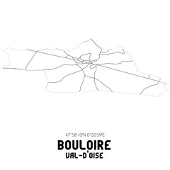 BOULOIRE Val-d'Oise. Minimalistic street map with black and white lines.