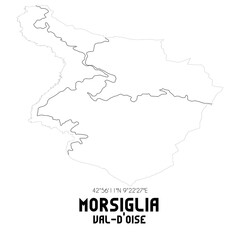 MORSIGLIA Val-d'Oise. Minimalistic street map with black and white lines.