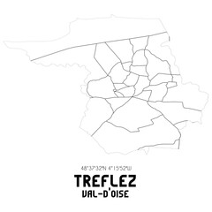 TREFLEZ Val-d'Oise. Minimalistic street map with black and white lines.