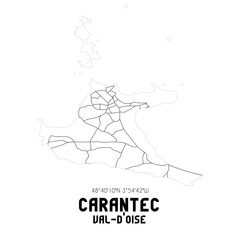 CARANTEC Val-d'Oise. Minimalistic street map with black and white lines.