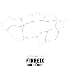 FIRBEIX Val-d'Oise. Minimalistic street map with black and white lines.