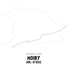 MOIRY Val-d'Oise. Minimalistic street map with black and white lines.
