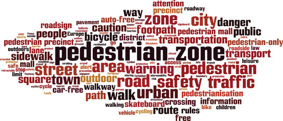 Obraz premium Pedestrian zone word cloud