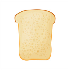 A slice of bread. Toasted bread or a roll for breakfast. Bakery. Vector illustration on a white background.