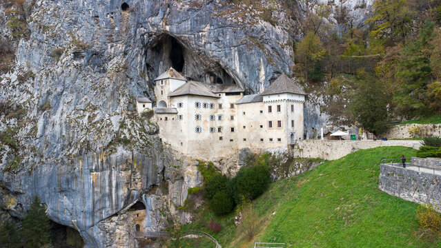 Predjama Castle, Grad Predjama built within a cave mouth near Postojna. Renaissance castle, Slovenia, 
