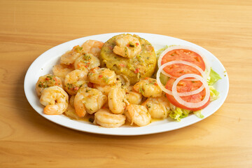 Mofungo with shrimp