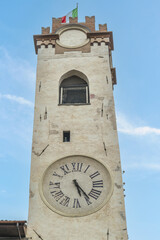 Fototapeta na wymiar beautiful stone bell tower in Lovere