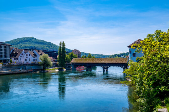 View of the old bridge - Olten, Switzerland