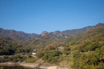 Fototapeta na wymiar 日本の香川県小豆島のとても美しい秋の紅葉