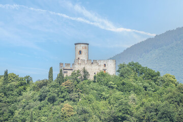 Fototapeta premium The beautiful Tower Rocca Martinengo in Monte Isola
