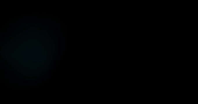 White flash lens flare overlay on black background. Spherical Light Leak abstract background 4K