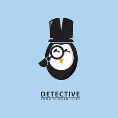 detective penguin logo icon design. a combination of penguin and detective. simple flat vector design. suitable for education, outdoor activities, etc.