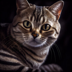 Fototapeta premium photo of a young adult cat generated with Artificial Intelligence
