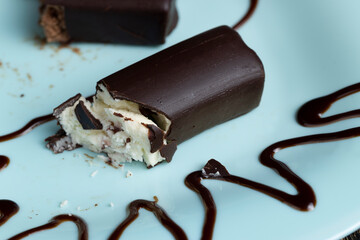 Sweet curd cheese made from milk with milk chocolate