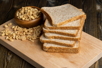 Sliced wheat bread with bran